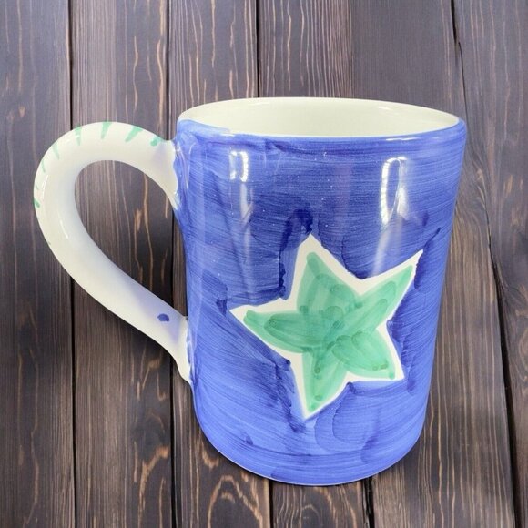 Deruta Italian Pottery Coffee Mug Cup Christmas Holiday Snowman Italy Handmade - Picture 2 of 13